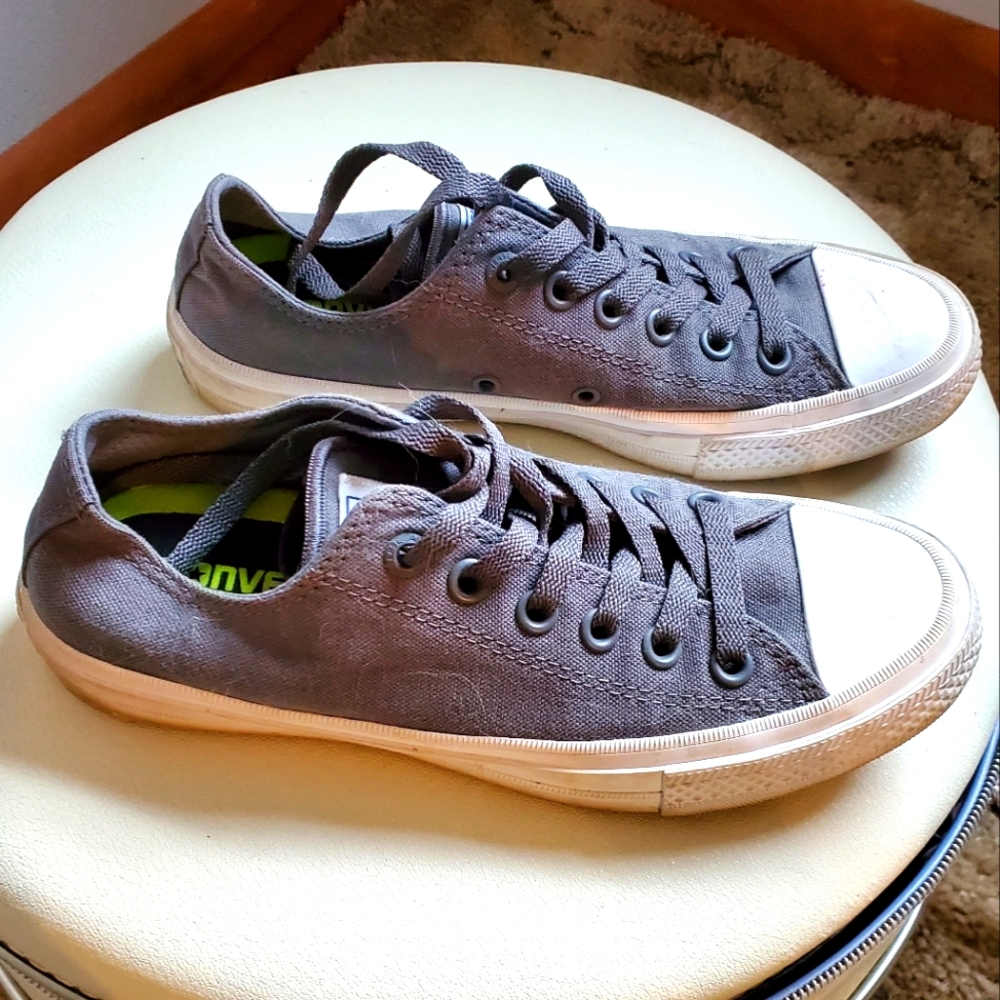 Gray Converse low-top sneakers